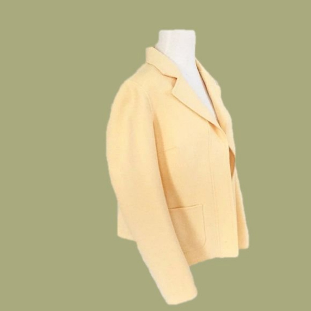 SOLD 🔥Talbots Petites Yellow 100% Wool Jacket 6 - Picture 2 of 4
